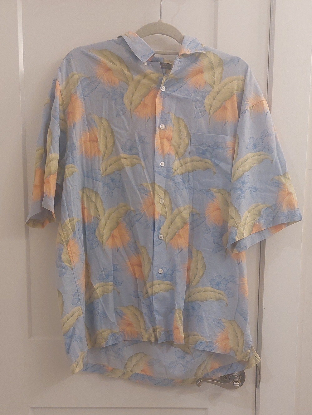 Daniel Cremieux Light Blue Tropical Floral Short-Sleeve Button-Up